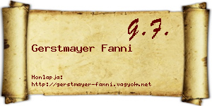 Gerstmayer Fanni névjegykártya